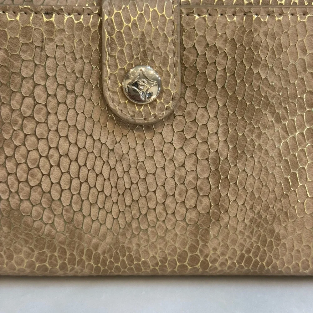 π NWOT STEPHANIE JOHNSON GOLD SNAKESKIN PHONE WRISTLET! - Picture 2 of 7